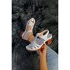 New Ethnic Style Roman Style Sandals with Summer Thong High-heeled Shoes with Velcro, Casual European and American Thick Heel High-heeled Shoes