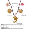 Fashion Creative Simple Color Rope DIY Pendant Bracelet Stainless Steel Gold-plated Love Pendant Necklace Jewelry Women