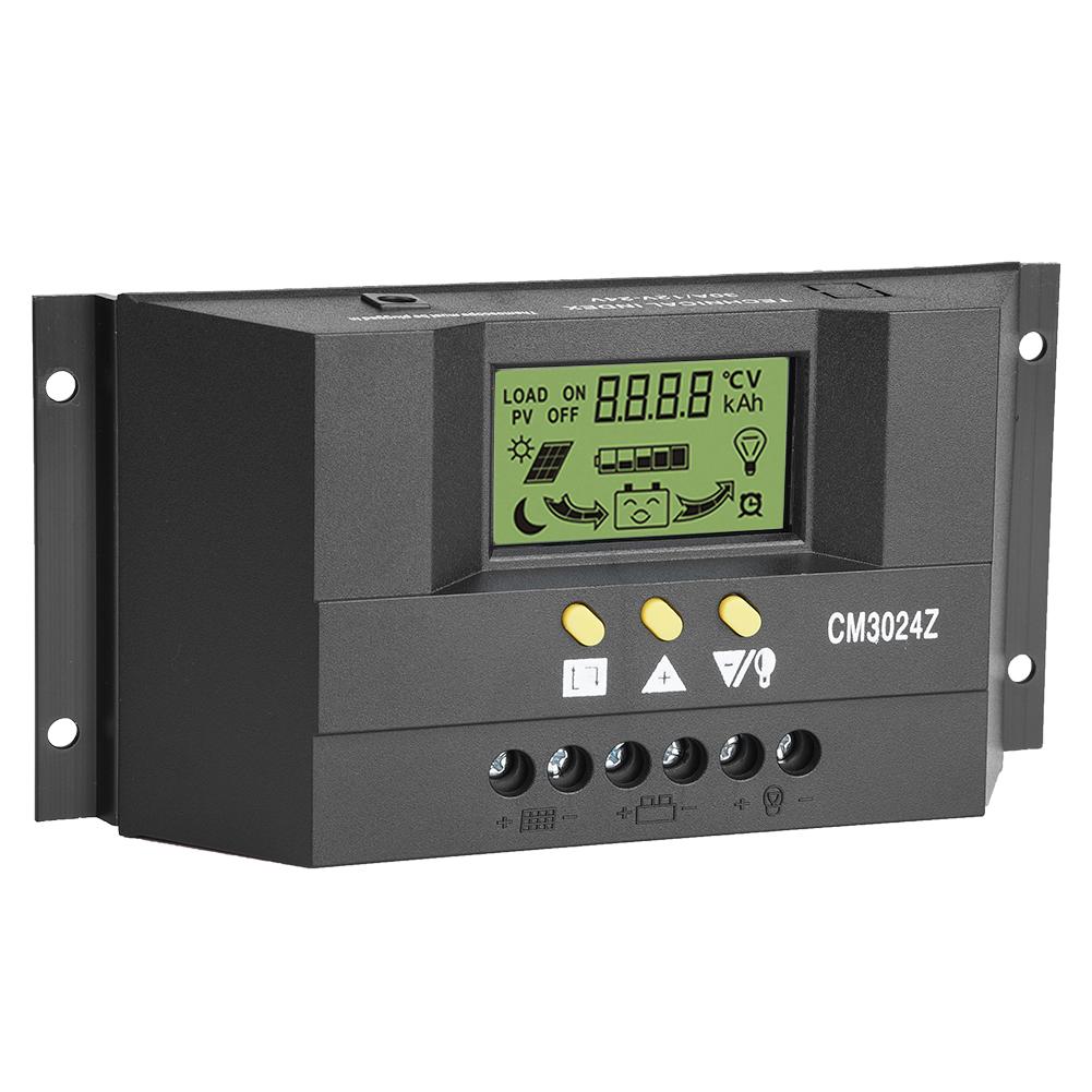 PWM Intelligent Solar Panel Charge Controller Regulator LCD Display 12V 24V 30A