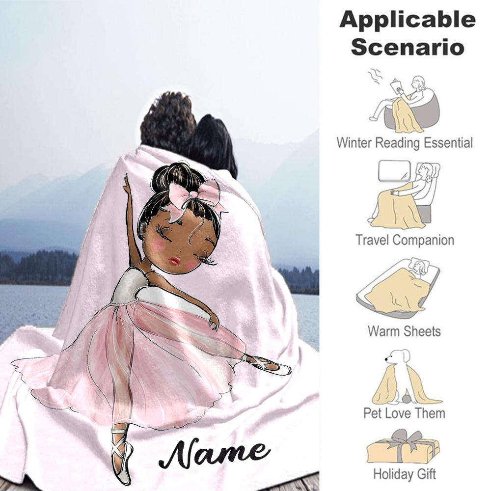 Girl Personalized Name Blanket Gift Customizable Blanket Soft & Cozy Versatile for Couch Bedding Livingroom Picnics Four Seasons Universal