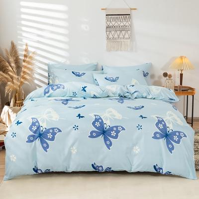 Love Print patalynės komplektas Minkštas, patogus antklodės užvalkalas miegamojo svečių kambariui (1 * Antklodės užvalkalas + 2 * Pagalvės užvalkalas, be šerdies)