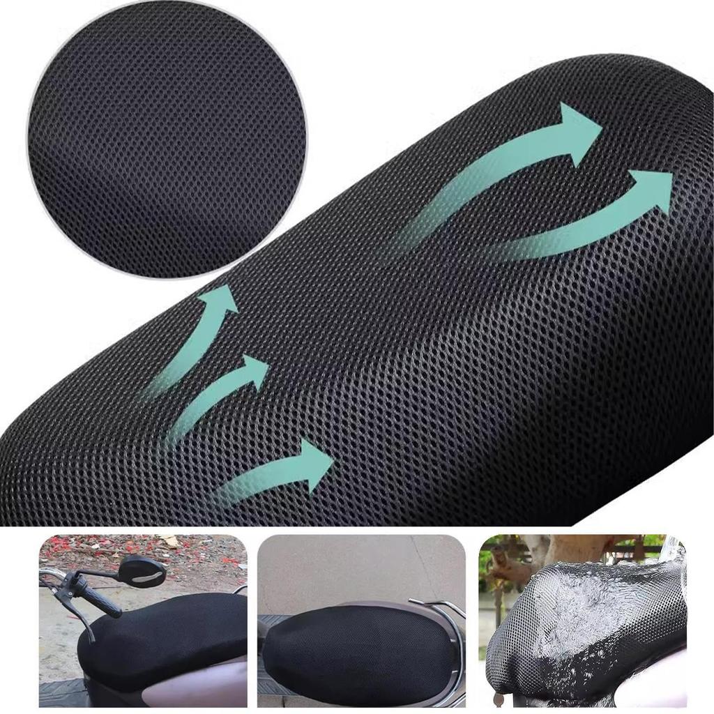 Motorcycle Seat Covers 3D Mesh Seat Covers Repellent Thermal Insulated Sunscreen Rain Wet