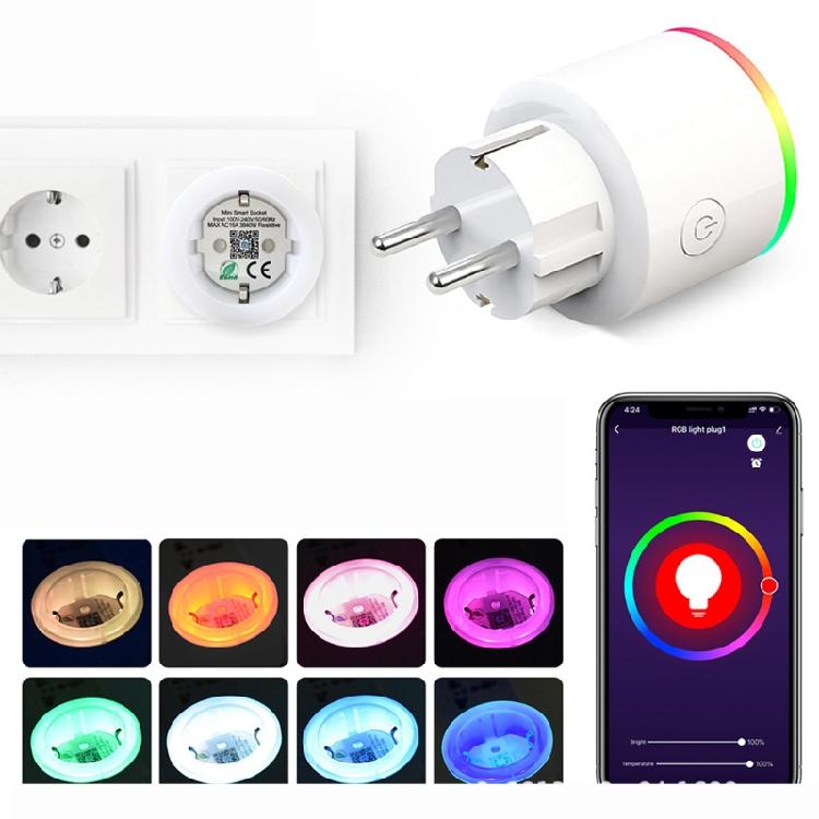 Tuya for Smart Plug EU RGB Wifi Intelligent Socket Voice&APP Control for Alexa L