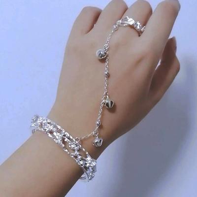 Women Bracelet Butterfly Shape Stainless Individual Solid Color Women Finger Ring Female Accessory