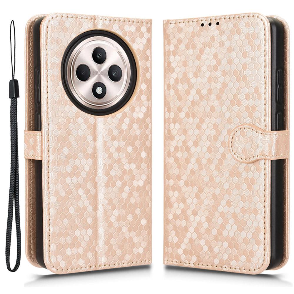 For Oppo Reno12 F 5G Wallet Phone Case Dot Pattern Imprint PU Leather Flip Cover