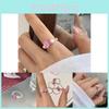 Elegant Korean Style Colorful Crystal Stone Beaded Ring For Women Fashion Accessory
