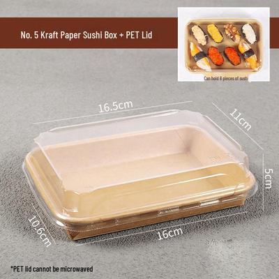 Disposable Kraft Paper Sushi Containers with Lids