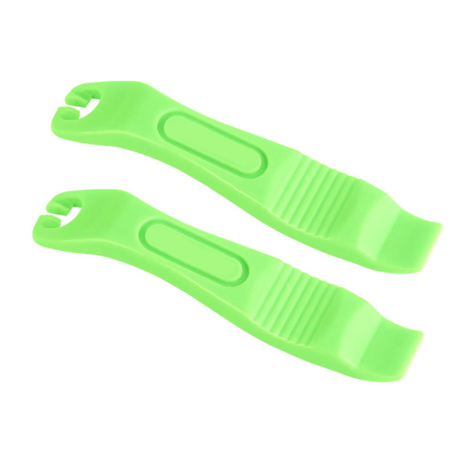 

2 шт. Пластиковый велосипедный рычаг для шин, велосипедный открыватель шин, портативный инструмент для снятия шин для шоссейных или горных велосипедных шин зелёный