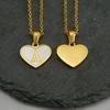 Personalized Heart Letter Necklace: Stainless Steel & Natural Shell Clavicle Chain