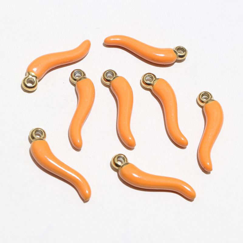 10pcs Enamel Chili Pepper Pendant Charms Stainless Steel  DIY Jewelry Making Accessories for Earrings Necklace Bracelet