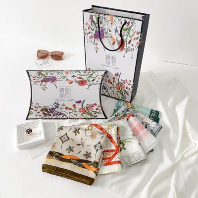 Spring and Autumn Fashion Temperament 70 Square Scarves Urban Beauty Stewardess Professional Wear Scarf Silk Scarf Light Luxury Gift Box Set