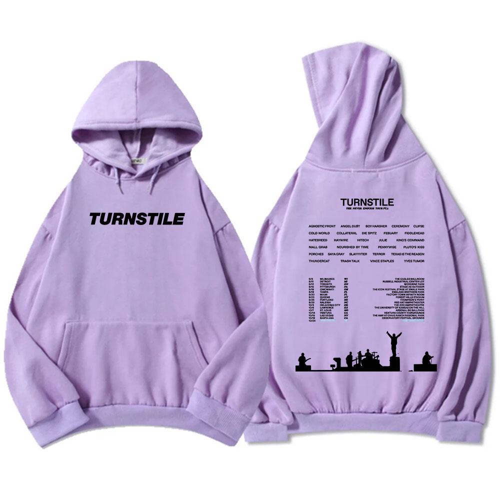 TURNSTILE NEVER ENOUGH Felpe Tour Stampa Band Rock Felpa Uomo Donna Manica Lunga Pullover Casual Streetwear Top