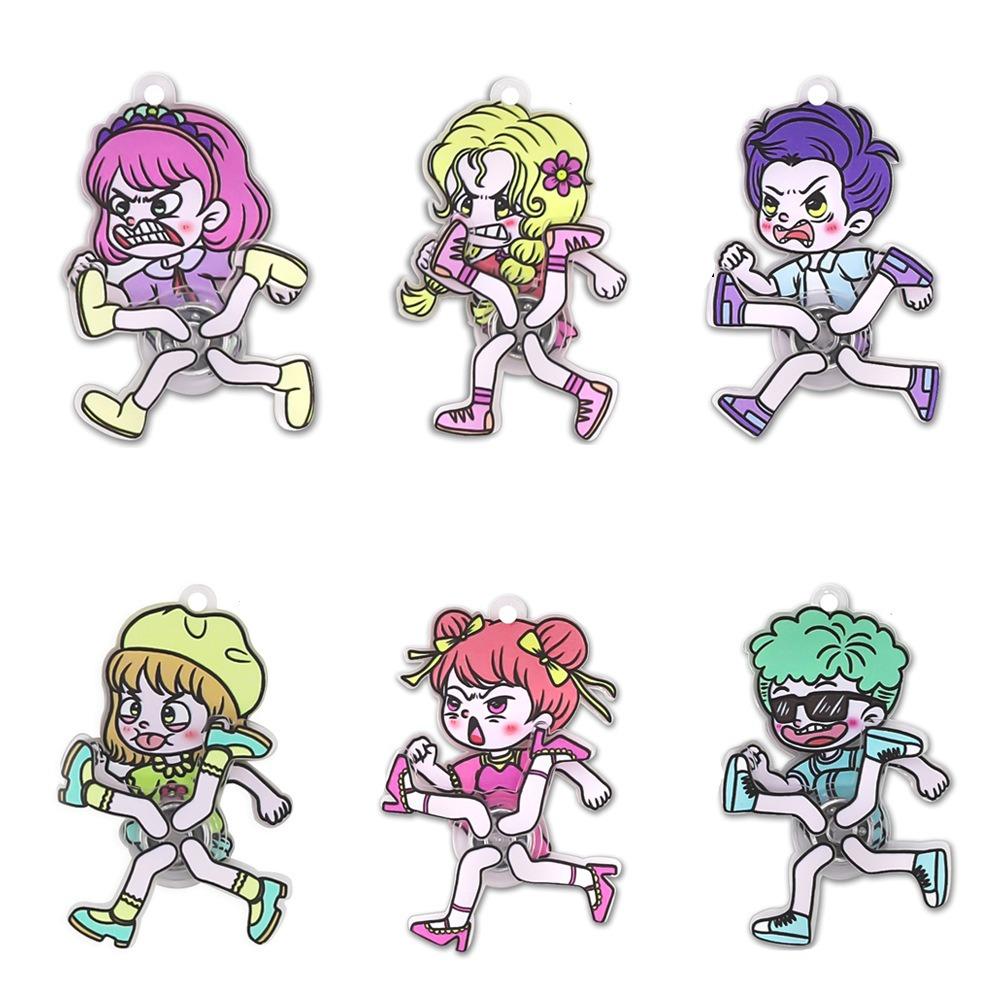 

12 шт./набор Спортивная тема Бег Ручной спиннер Гироскоп Игрушка Мультяшный брелок-подвеска Подарок 12pcs random