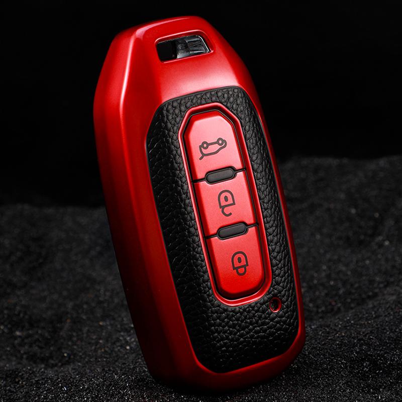 TPU Leather Car Smart Remote Key Cover Case For Ford Territory EV Bag Shell Holder Protector Key Chain Auto Accessories