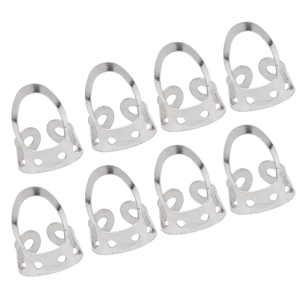 8Pcs Guitar Finger Picks Adjustable Hollow Stainless Steel Musical Instrument AccessoriesSilver