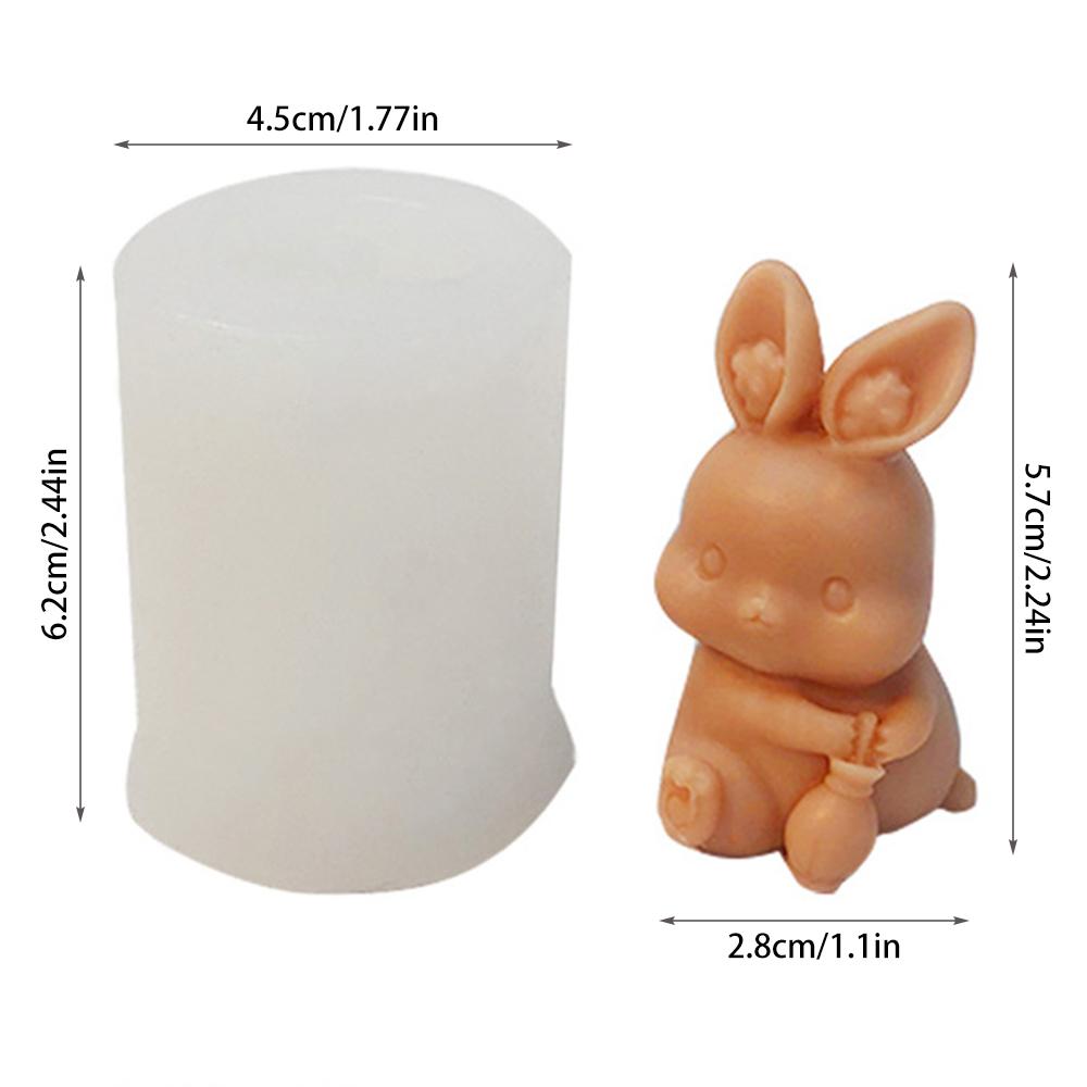 3D Sitting Rabbit Silicone Mold DIY Cute Bunny Candle Mold Making Handmade Soap Polymer Clay Plaster Epoxy Resin Mold Home Decor