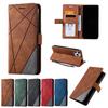 Suitable for iPhone13 Pro Max Mobile Phone Leather Case, Skin Matte Splicing Card Wallet Case