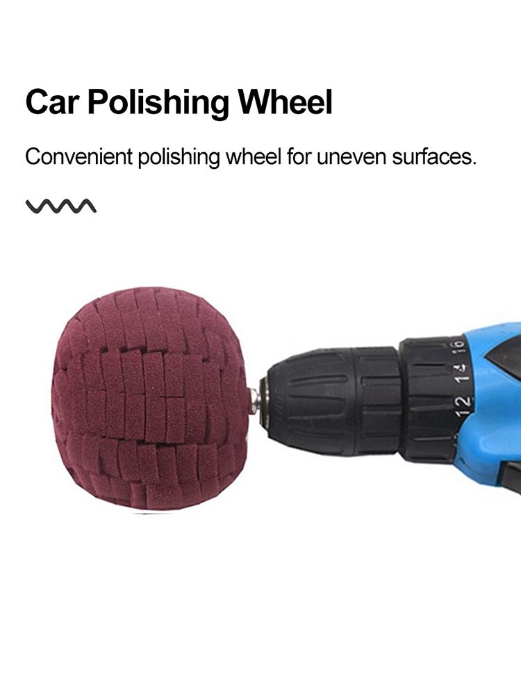 Car Polisher Buffer Pad Drill Ball Foam Buffing Pads Detailed Scratch Polishing Shank Diameter 6mm for Automotive Tire Hub Care