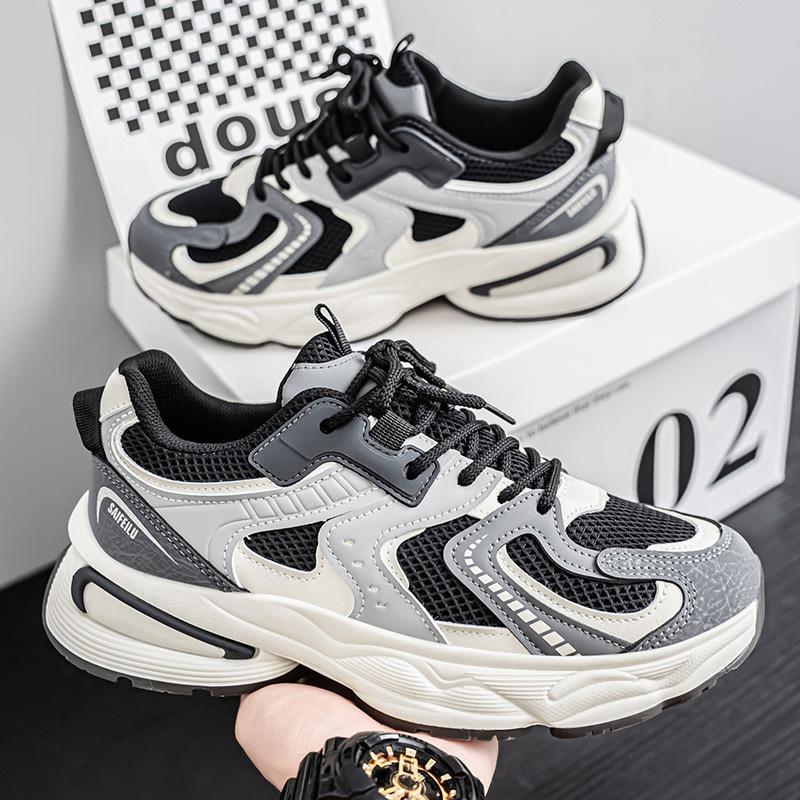 Summer Men's Shoes Breathable Mesh Sports Shoes Men's Trend Versatile Platform Casual Shoes Trendy Shoes