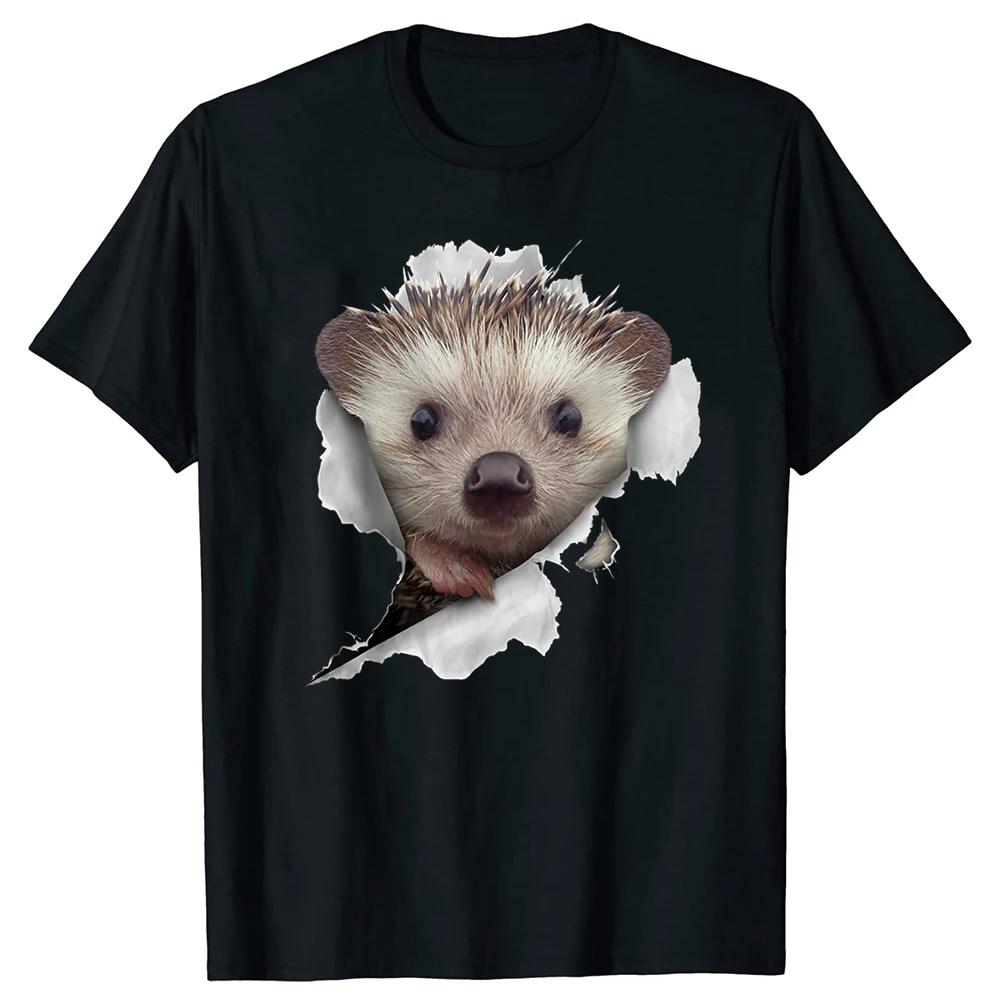 Lustige Niedliche Igel Kunst Haustierliebhaber T-Shirts Tee Tops Rundhals Kurzarm Mode T-Shirt Kleidung Lässige Basic T-Shirts