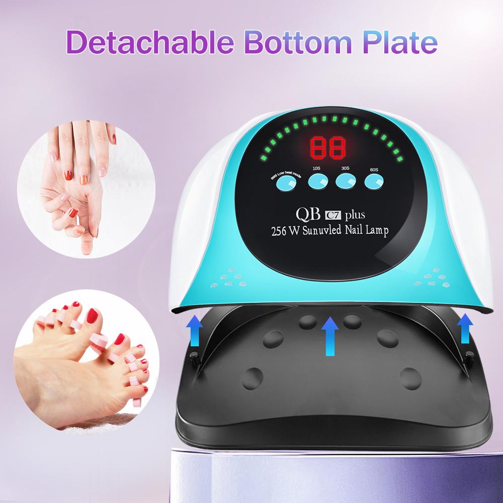 256W UV LED Red Light Nail Lamp for Gel Nail Polish With 57 Lamp Beads Auto Sensor and 4 Timers Professional LED Nail Dryer