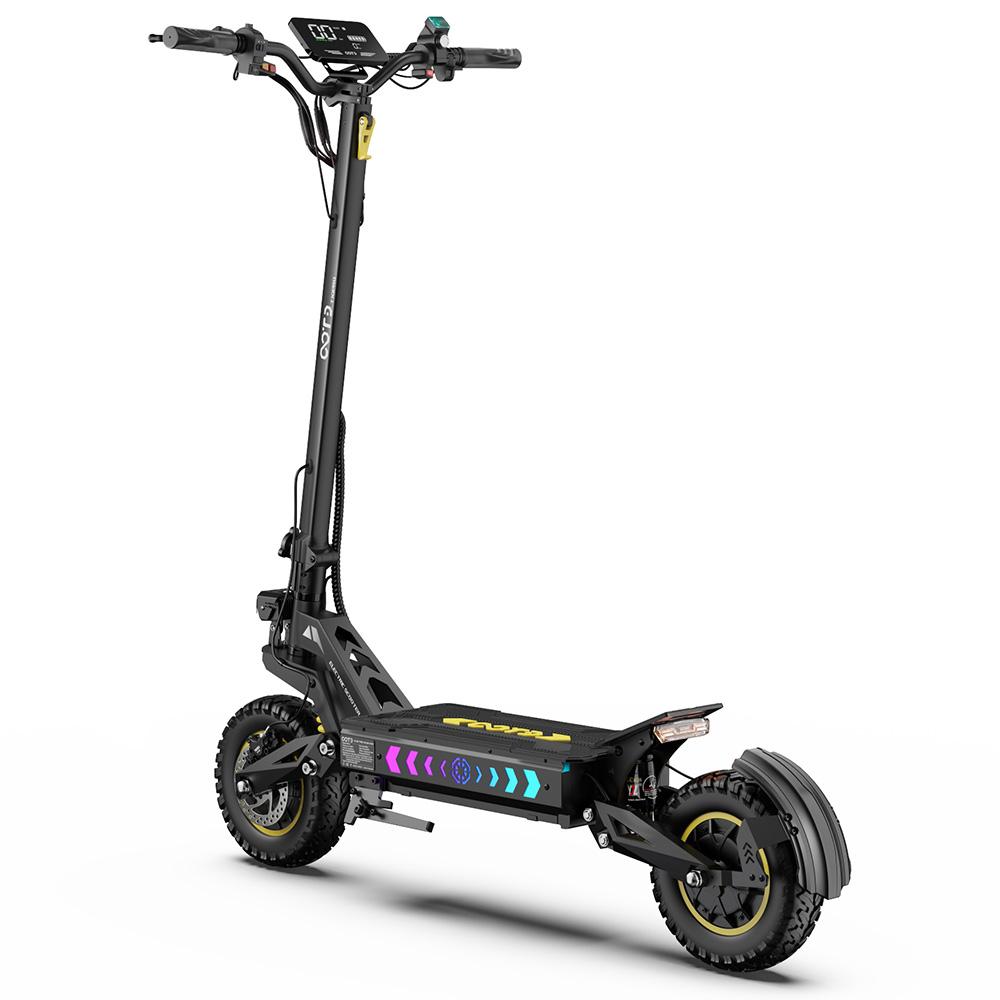 Electric Scooter Foldable OOTD 11" 1300Wx2 Motor Hydraulic Brake 52V 23.4AH Fully Suspended Adult Electric Scooter Max Load 150Kg Black T10 Pro