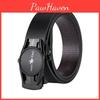 Genuine Leather Automatic Buckle Mens Business Casual Belt With Alloy Clasp For Office Wear