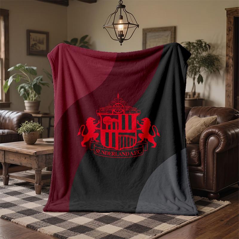 Sunderland Football Print Flannel Blanket Soft Warm Sofa Bed Throw Blanket For Home Office Bedroom