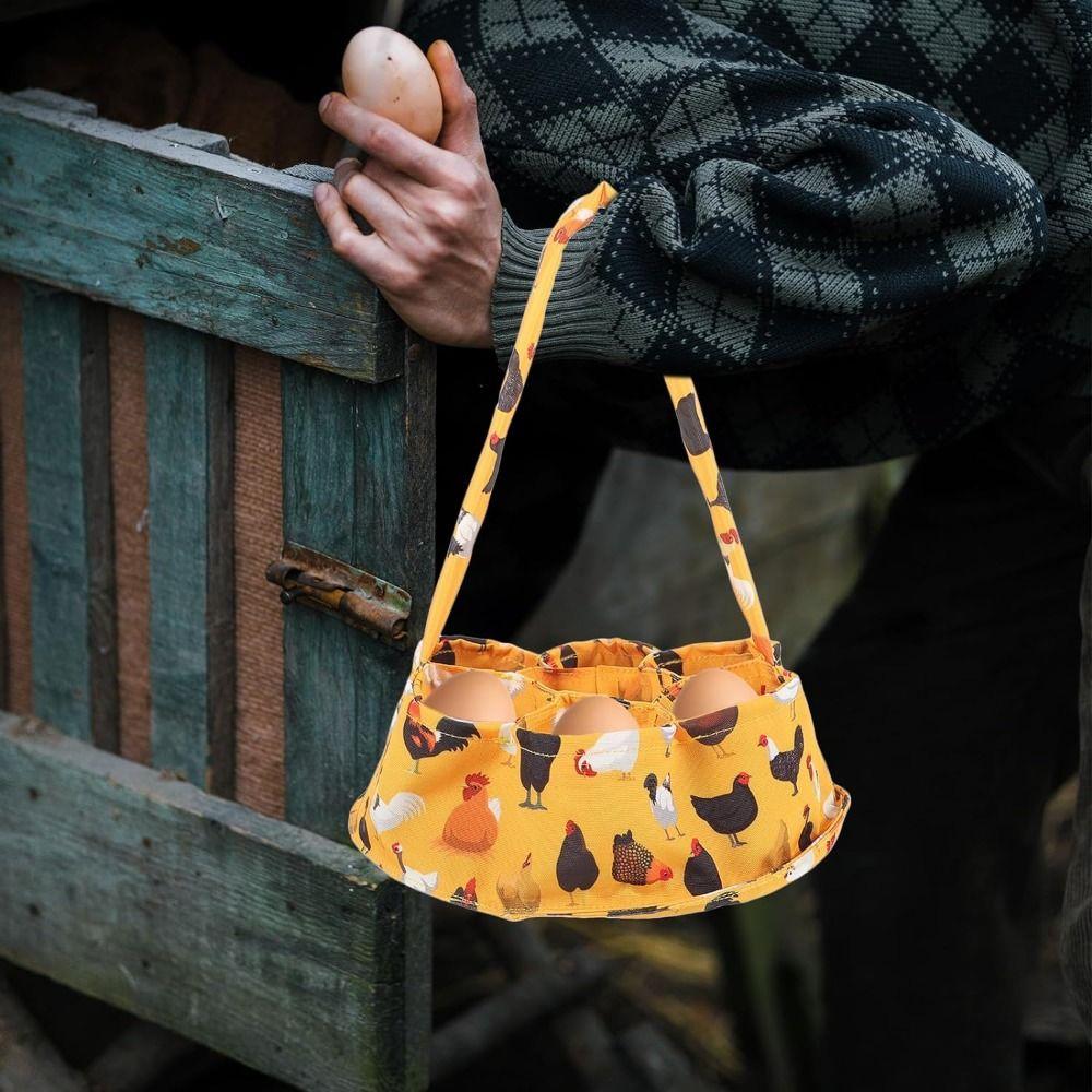 Soft Eggs Gathering Bags Portable Canvas Egg Holder Quality Material Easter Egg Collector  Kitchen