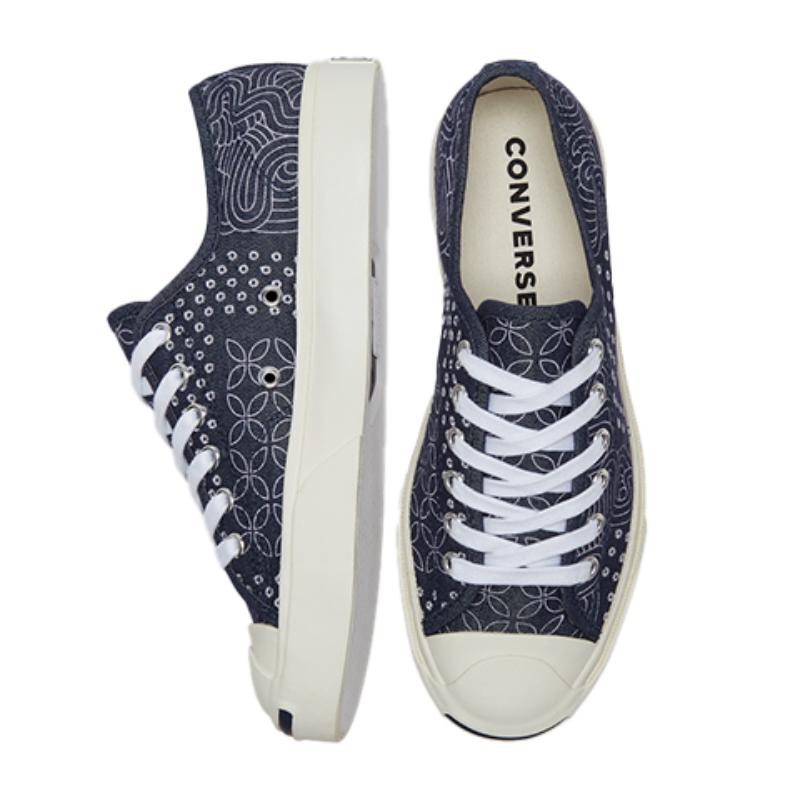 Converse Jack Purcell Canvas Open Smile Casual Non-slip and Abrasion Resistant Low-Top Board Shoes Unisex Night Blue