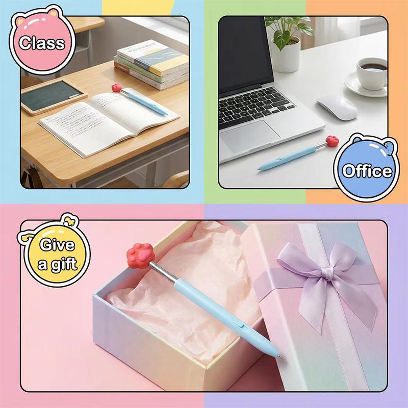 Cartoon Cat Paw Retractable Finger Reading Stick Telescoping Teacher Hand Pointer Creative Ballpoint Pen Student Stationery