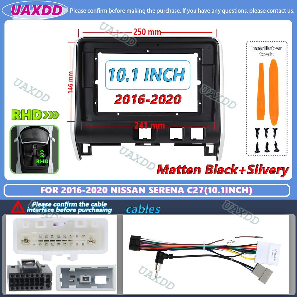 2 Din Car Android Frame Kit Panel for 2016-2022 Nissan SERENA C27 9 10.1 Inch Interior Stereo Radio Fascia Cable Video Harness Radio Accessories 4