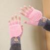 Knitted Gloves for Men and Women, Winter Touch Screen Warm Riding Gloves with Velvet Yarn, Autumn and Winter Thickened, Cold and Windproof