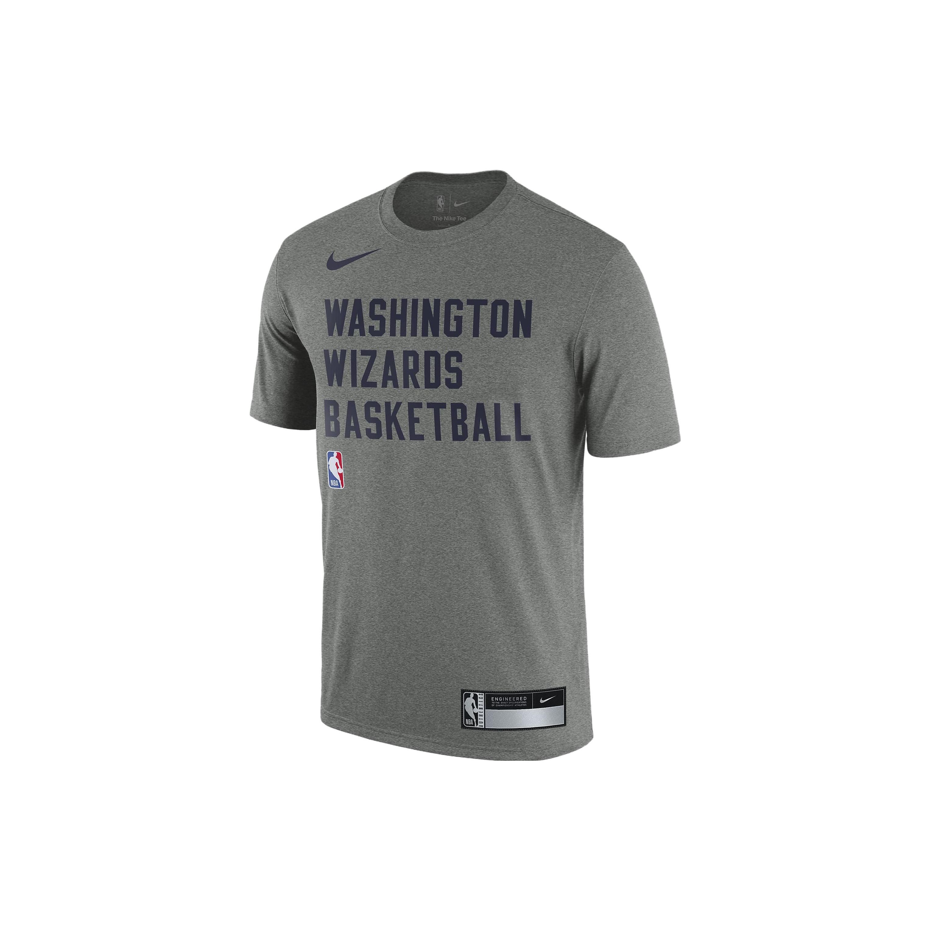 

Nike Футболка с круглым вырезом и логотипом Washington Wizards, мужские топы, серая FJ0192-063