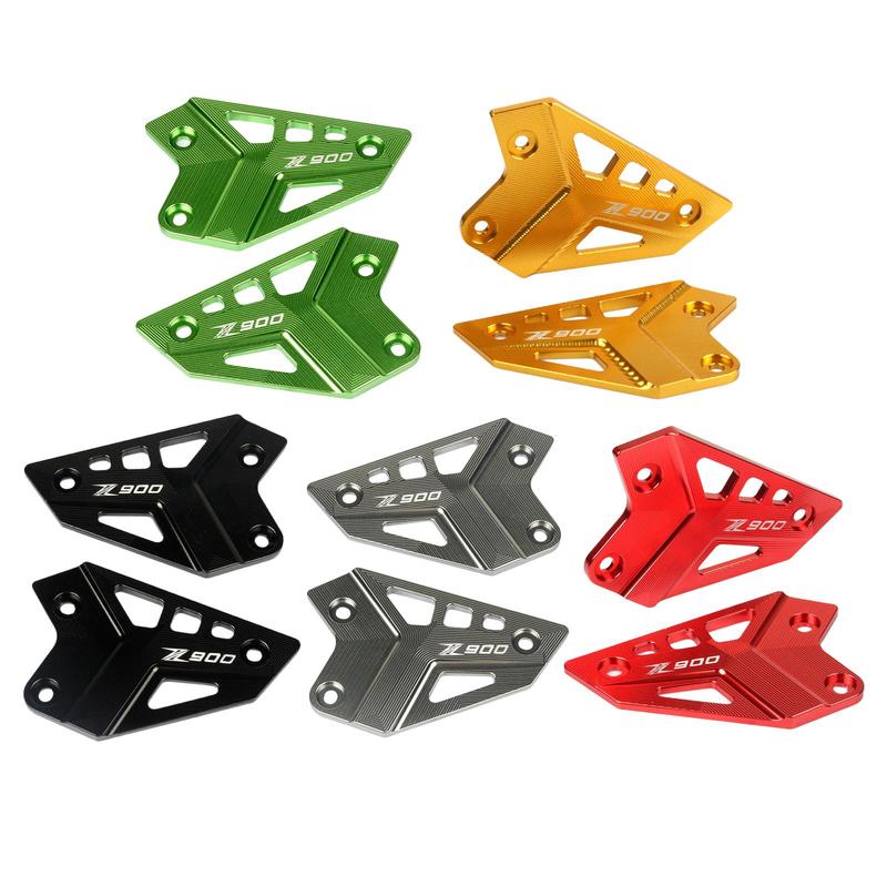 2x Motorcycle Foot Peg Protector Aluminum Alloy Rear Heel Plates Guard Footrest Fit for Kawasaki Z900 2017 2018