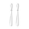 Glossy Geometric S925 Silver Needle Stud Earrings - Simple, Elegant, Cold Style for Women