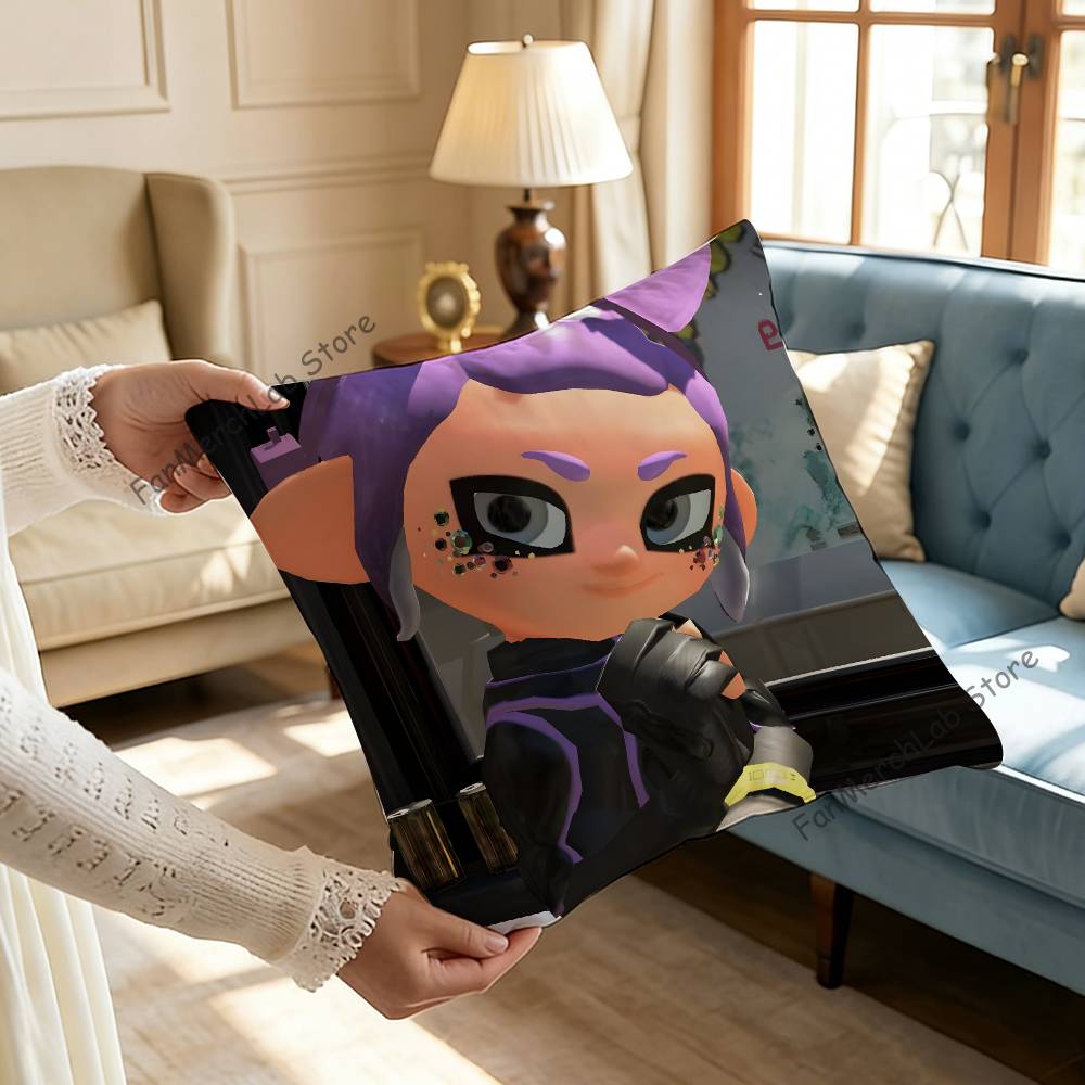 Game SSplatoonS Cartoon Printed Pillow Cover Cushion Case Simple Sofa Pillow Case No Pillow Core
