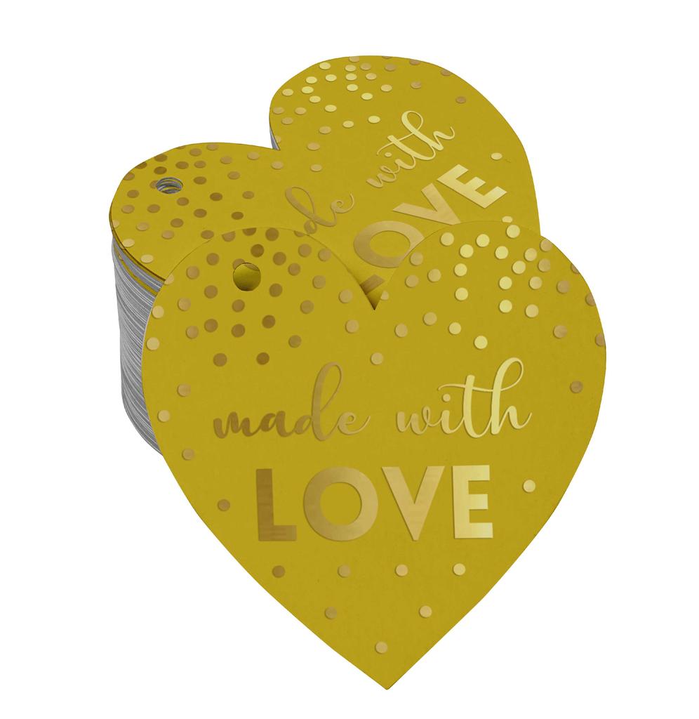 Inkdotpot Gold Foil Paper Hang Tags Made With Love Wedding Favor Tags 100