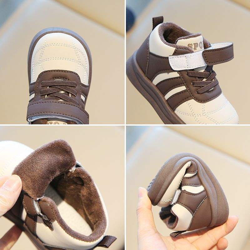 2025 winter new velvet children's board shoes soft sole baby cotton shoes boys and girls warm sports shoes casual shoes