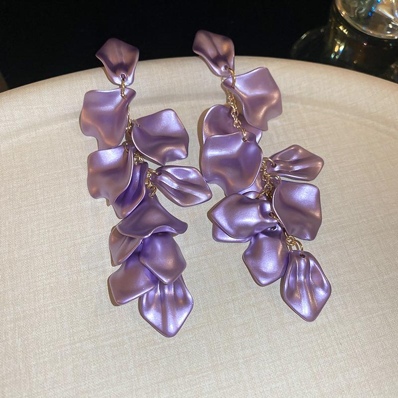Bohemian Bunte Blumenohrringe Für Damen Mode Blütenblatt-Anhängerohrringe Party Hängeohrringe Schmuck Y2k Accessoires Bijoux
