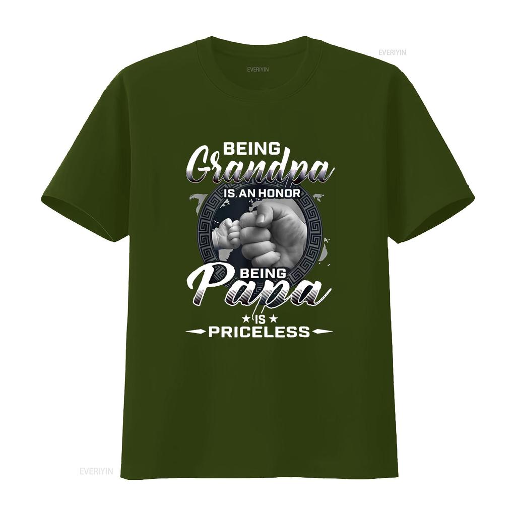 Being Grandpa is an Honor Papa Priceless Father T Shirt vintage Washed Versatile Casual homme Unisex Soft graphic