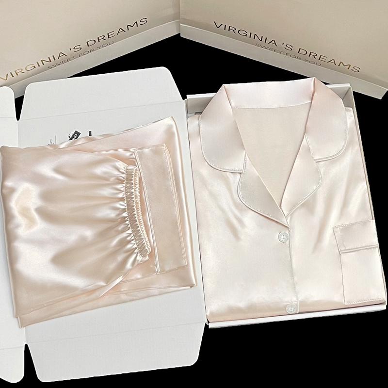 Autumn Spring New  Soft Pajamas for Women Cute Cow Stripe Pajamas for Women Lapel Cardigan 2 Piece Outfit Set Women