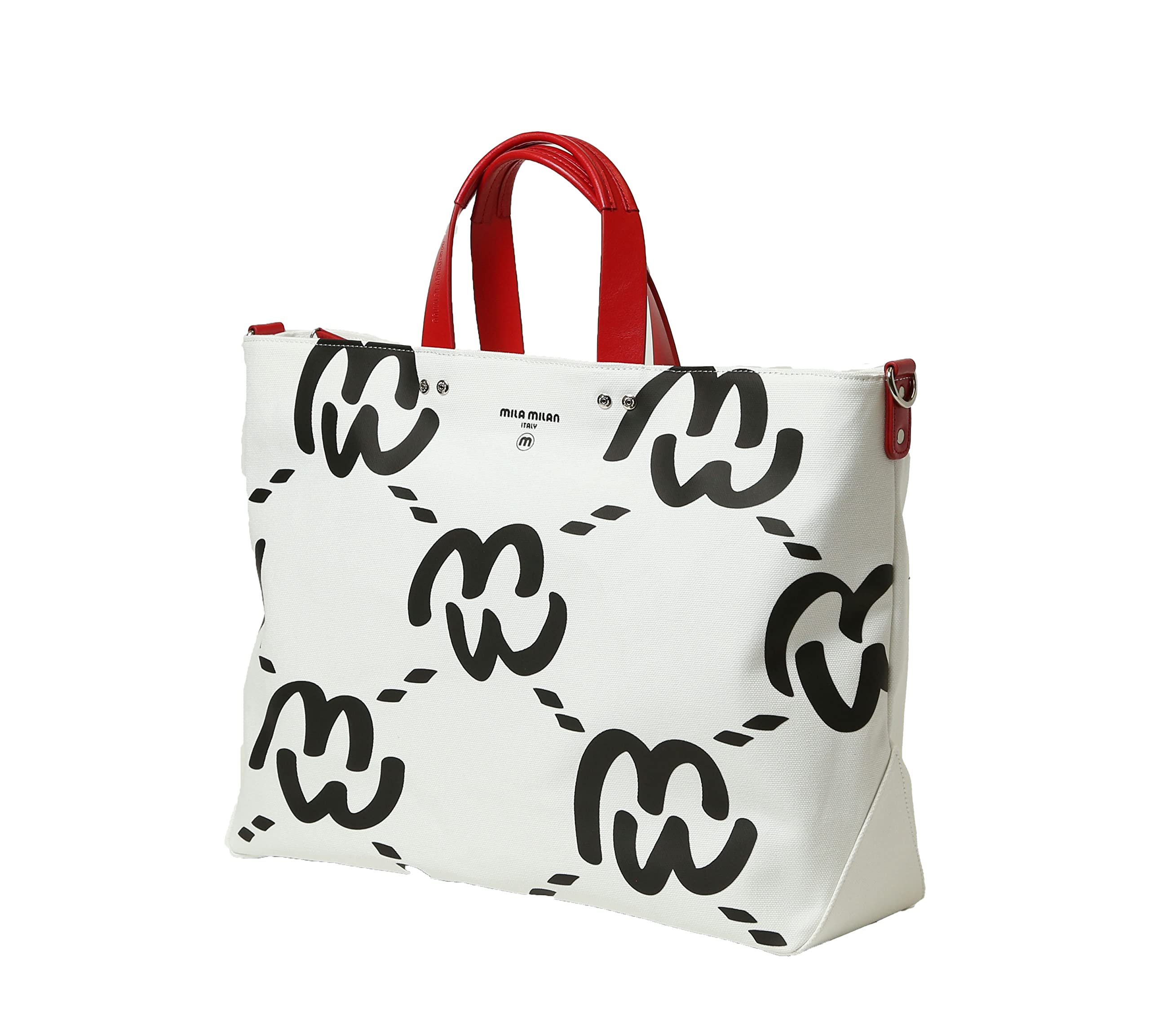 

Mimi Tote Бостонская сумка B4 2WAY Монограммный узор с плечевым ремнем 259712 [Mira Milan] Мужская Женская (белый) белый