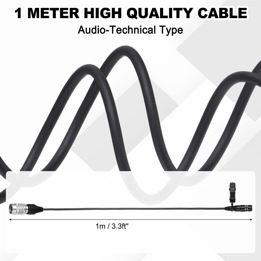 uxcell Lavalier Microphone, Audio Technical Type Plug, Condenser Color Microphone, 1m Wired Cable, Unidirectional, Compact Label Microphone, Ideal