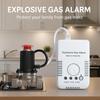 EU/US Plug Gas Leak Alarm Detector with DN15 Copper Valve | Natural Gas LPG Methane Sensor with Auto Shut Off
