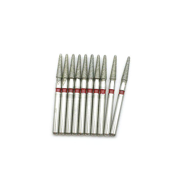 10pcs/box Dental Diamond Burs Drill Dental Burs Dia-burs for High Speed Handpiecess FG 1.6M Dentist Tool TR-21F