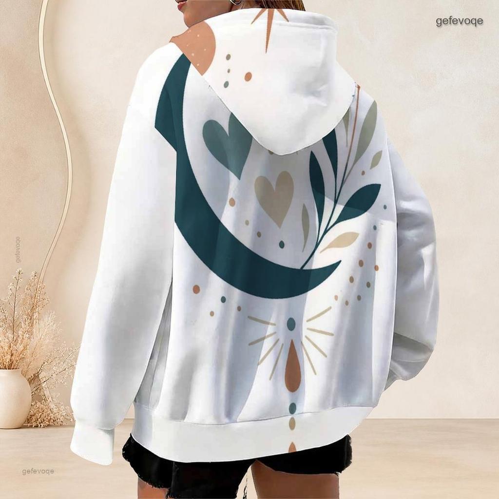 Womens Plus Size Zip Up Hoodie Casual Loose Long Sleeve Hooded Sweatshirt For Daily Wear