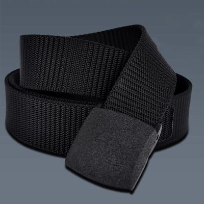 Yousheng Men Nylon Belt Solid Color Holeless Design Waistband Adjustable Length None Metal Buckle Jeans Belt Costume Accessories