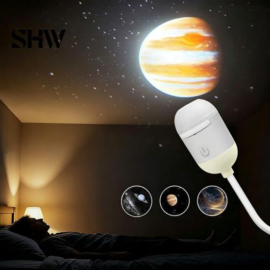 Esnek Gooseneck Gece Lambası USB Yıldız Projektör Işığı, 3/4/6/12/24 Salon Atmosfer Işığı Projeksiyon Filmleri ile, Yatak Odası için LED Ortam Işığı