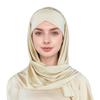 Muslim Fashion Solid Color Criss-Cross Head Wrap with Integrated Sandproof Scarf